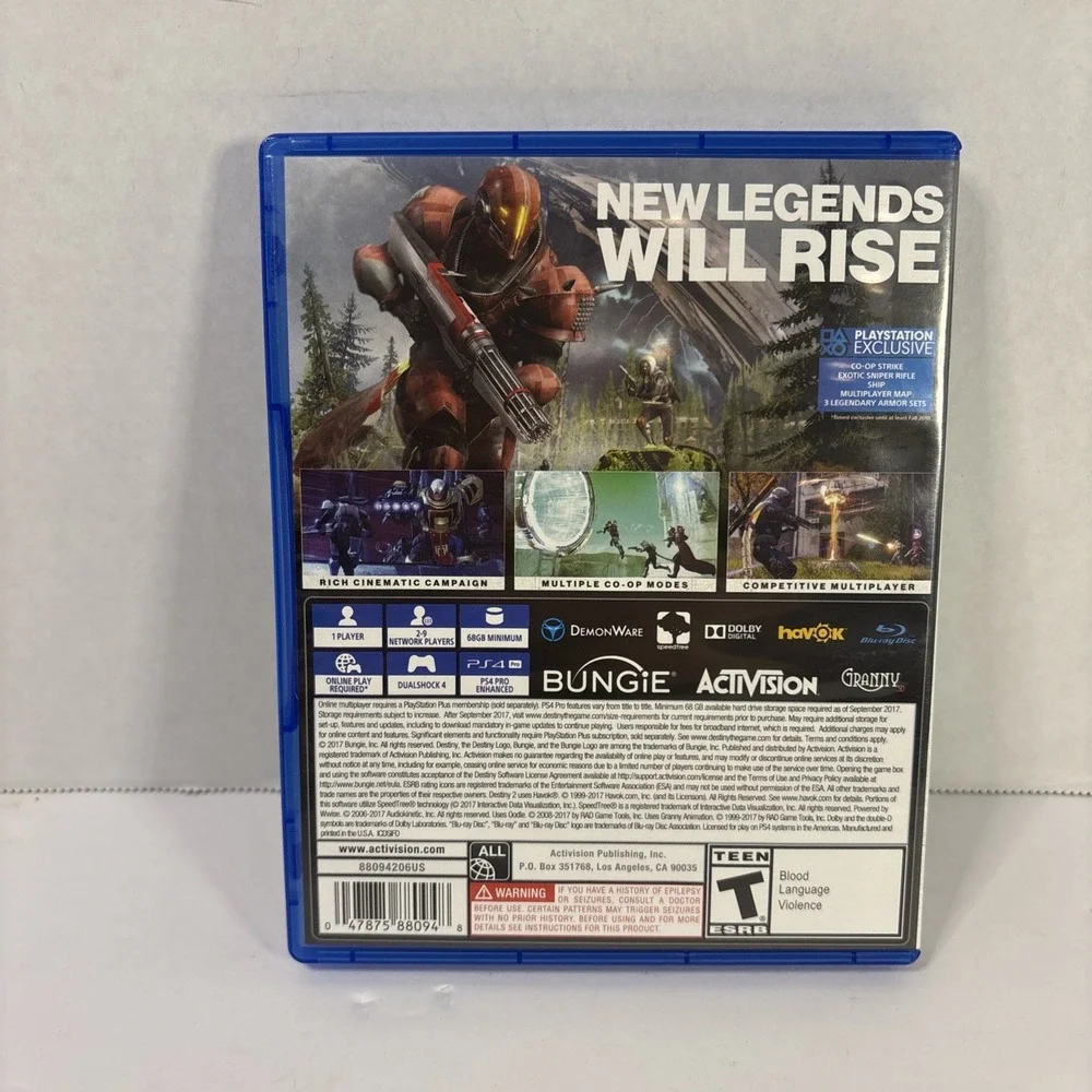Destiny 2 Sony PlayStation 4 PS4 Bungie Activision SciFi Shooter Video Game 2017